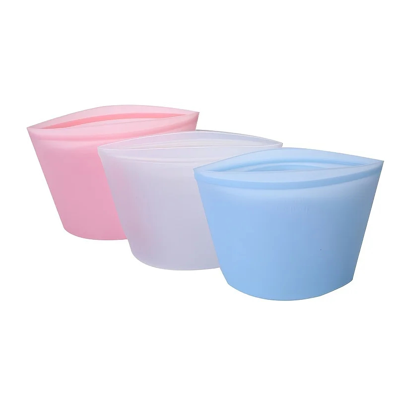 Food Pouch Reusable - Sacos de Armazenamento de Silicone Reutilizáveis