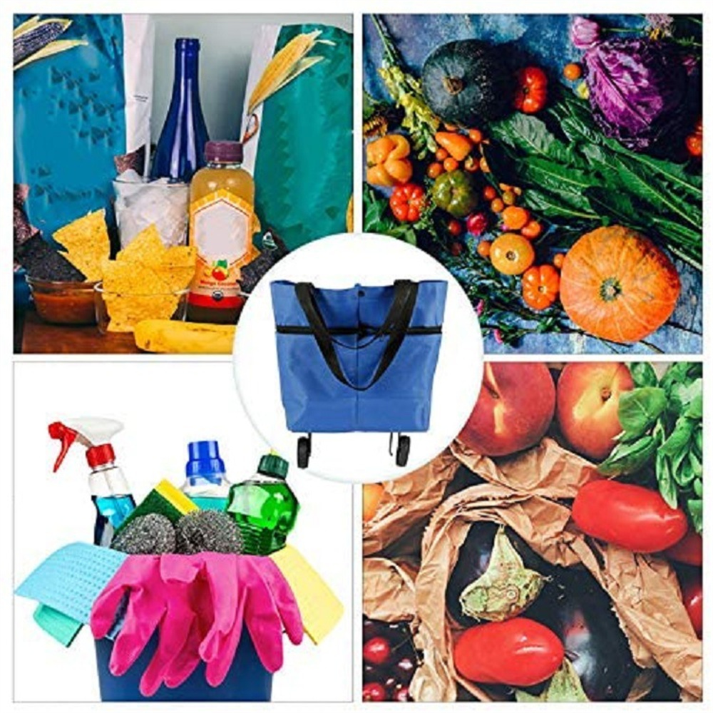 Food Pouch Reusable - Carrinho de compras dobrável Sacos de