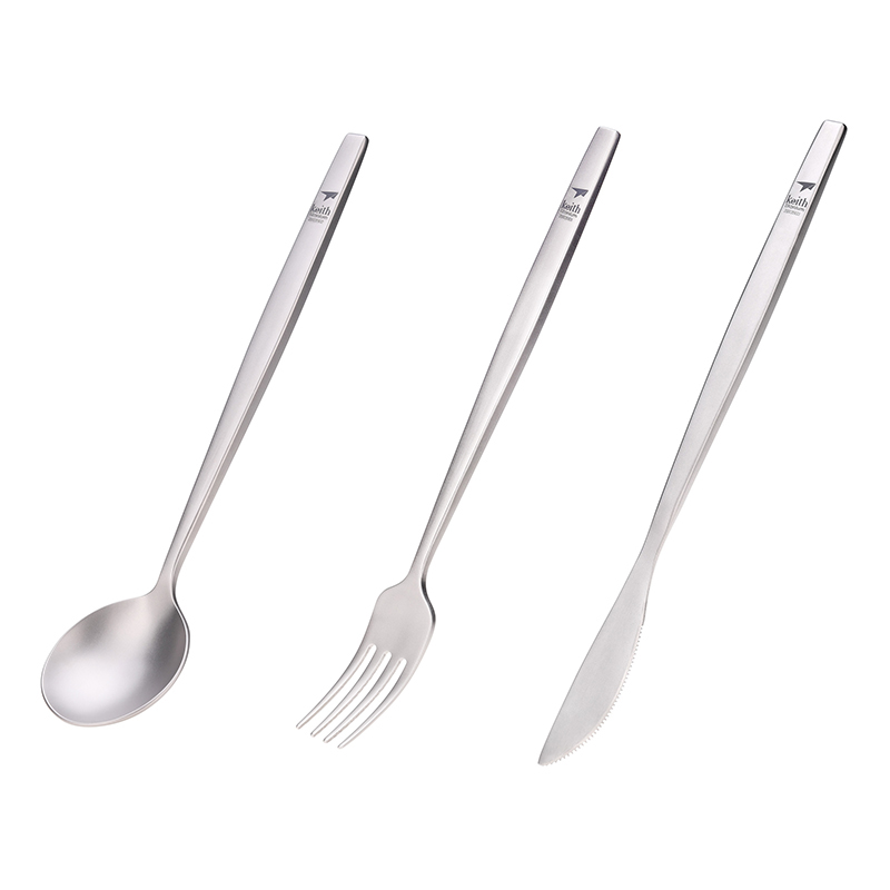 Weaning Spoon Set - Keith titânio portátil colher garfo faca