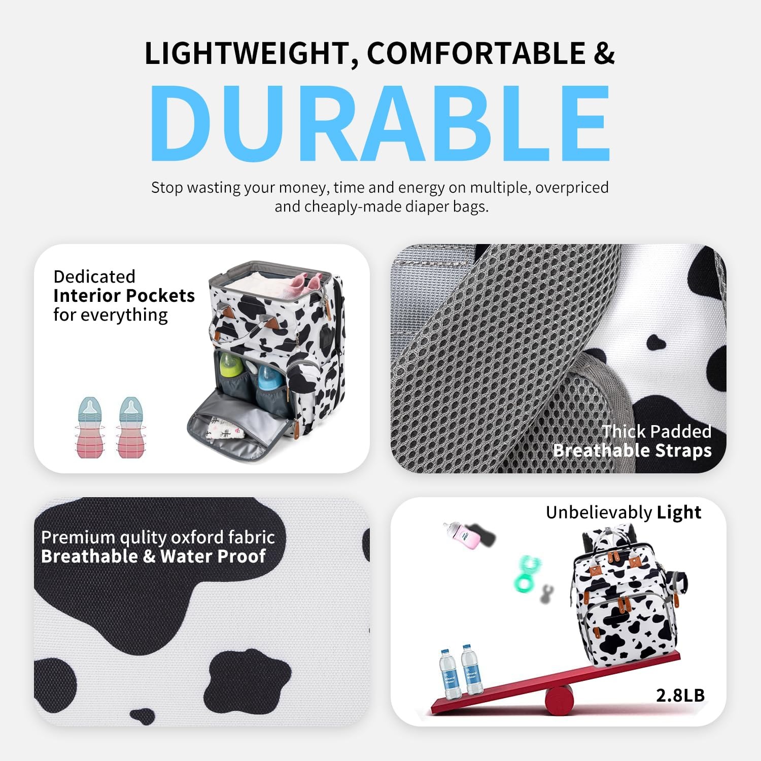Mochila de Fraldas KABAQOO com - Baby Puree Pouch avaliação e preço